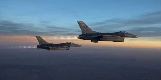 U.S. F-16 fighter jets escort a plane back to Canada due to a bomb threat