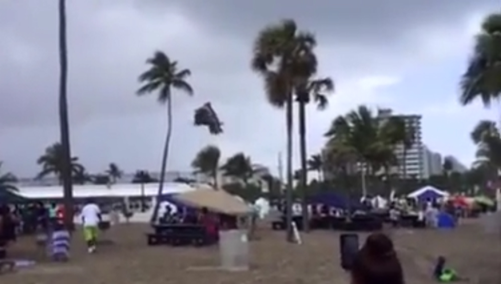 Waterspout hurls bouncy house off beach injuring 4 children