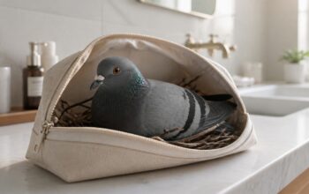 A Pigeon Nested in Her Makeup Bag featured image